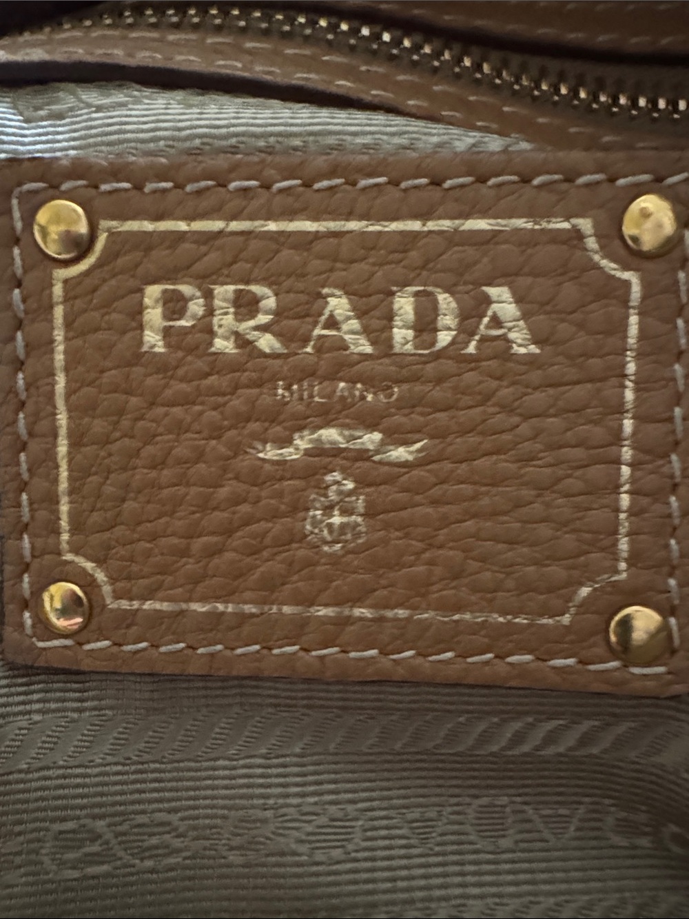 Prada Vitello Daino Leather Satchel with Gold Hardware - Picture 7 of 11